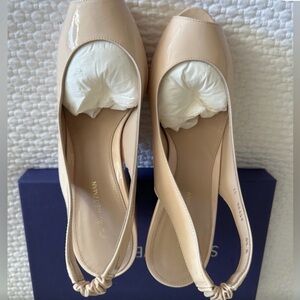 Stuart Weitzman Nude Patent Slingback Heels